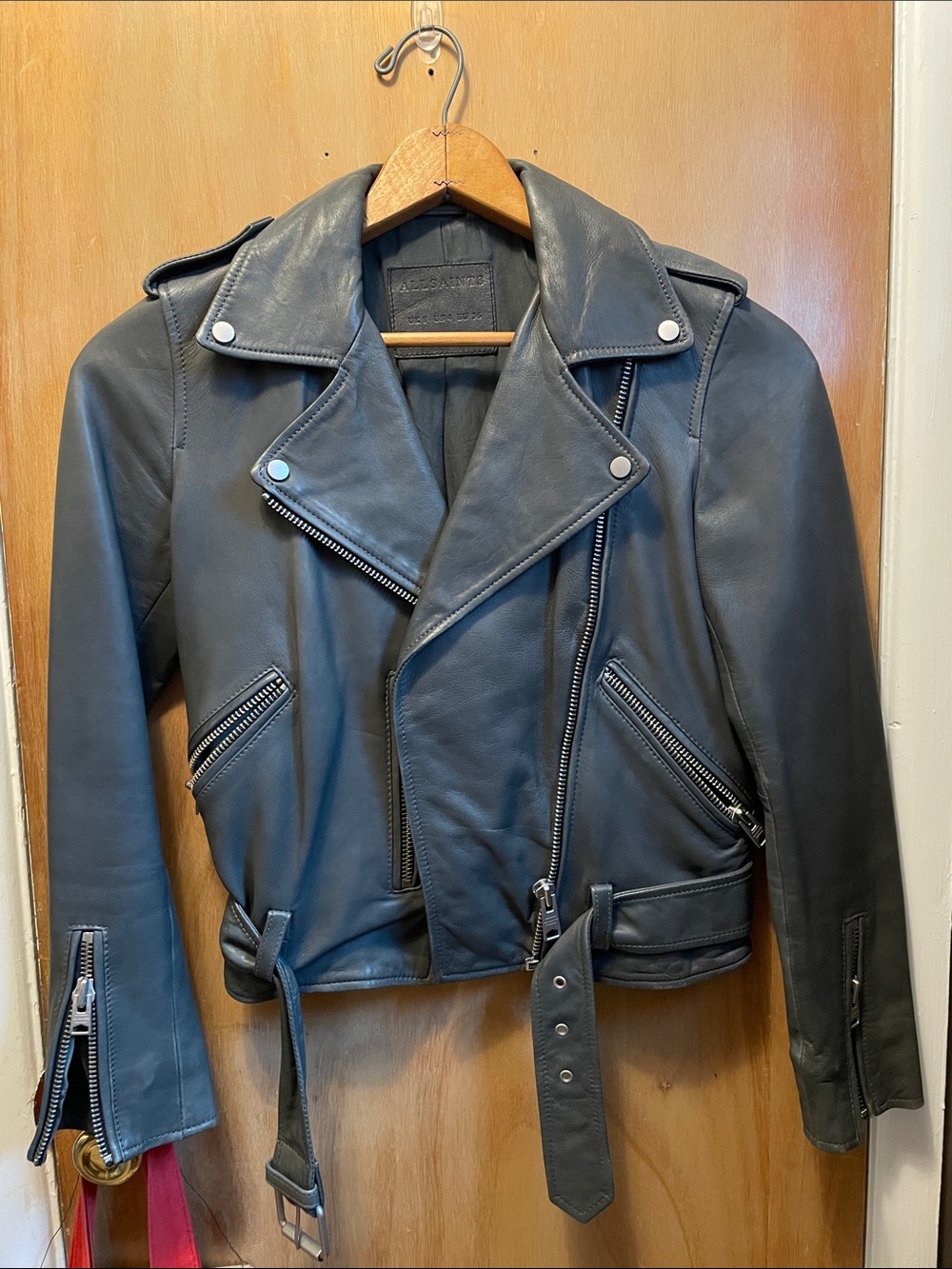 All Saints Balfern size 4 Biker Lamb leather jacket
